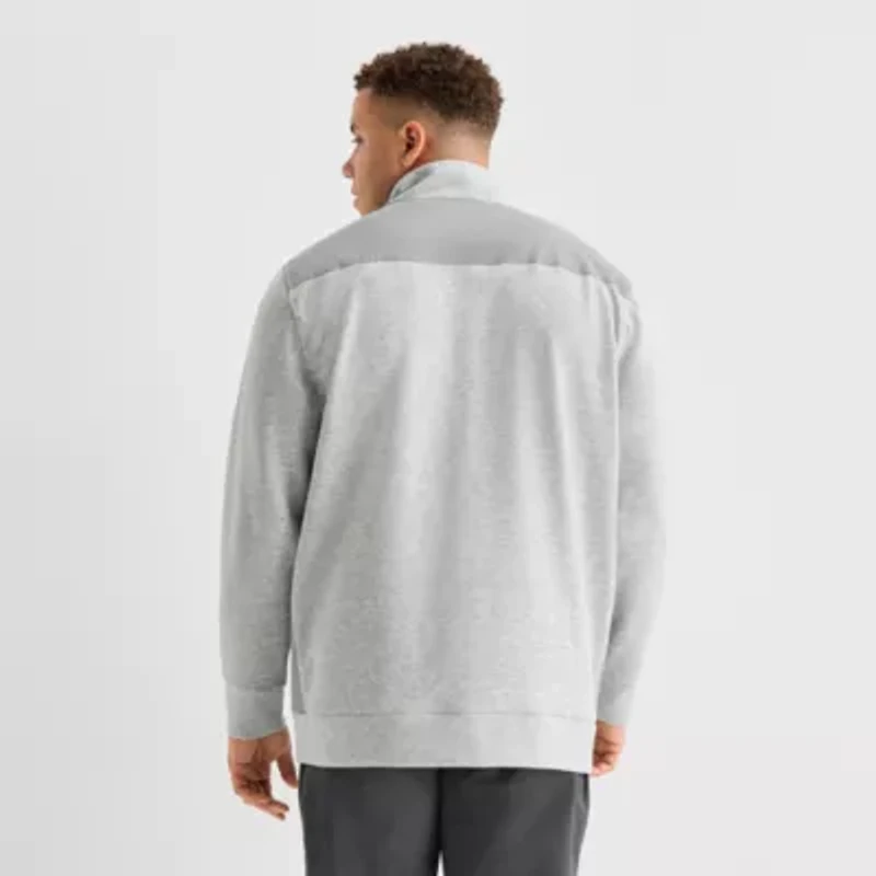 Stylus Mens High Neck Long Sleeve Big and Tall Quarter-Zip Pullover