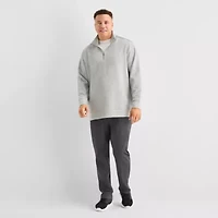 Stylus Mens High Neck Long Sleeve Big and Tall Quarter-Zip Pullover