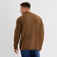 mutual weave Mens V Neck Long Sleeve Button Open Front Big and Tall Cardigan