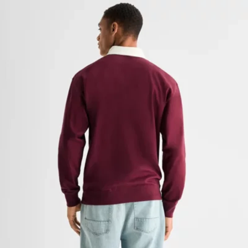 Arizona Mens Long Sleeve Regular Fit Spread Collar Rugby Shirt