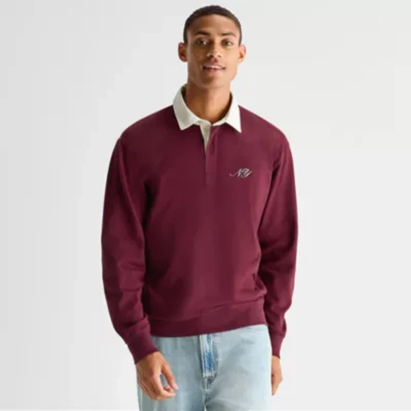 Arizona Mens Long Sleeve Regular Fit Spread Collar Rugby Shirt
