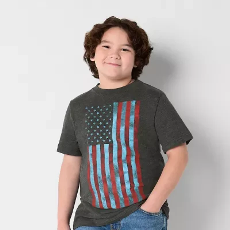 Thereabouts Little & Big Kid Boys Crew Neck Short Sleeve Regular Fit Graphic T-Shirt