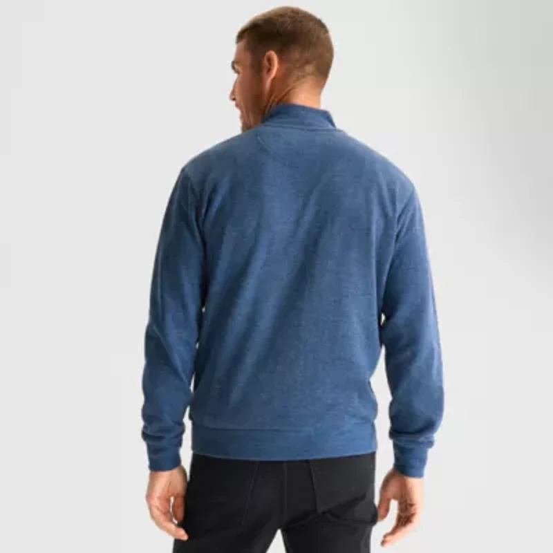 U.S. Polo Assn. Flatback Mens Mock Neck Long Sleeve Quarter-Zip Pullover