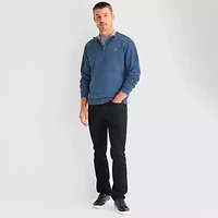 U.S. Polo Assn. Flatback Mens Mock Neck Long Sleeve Quarter-Zip Pullover