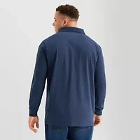 St. John's Bay Super Soft Jersey Big and Tall Mens Classic Fit Long Sleeve Polo Shirt