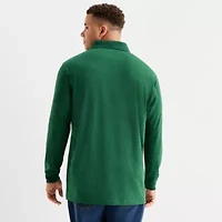 St. John's Bay Super Soft Jersey Big and Tall Mens Classic Fit Long Sleeve Polo Shirt