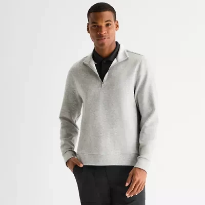 Stylus Mens High Neck Long Sleeve Quarter-Zip Pullover