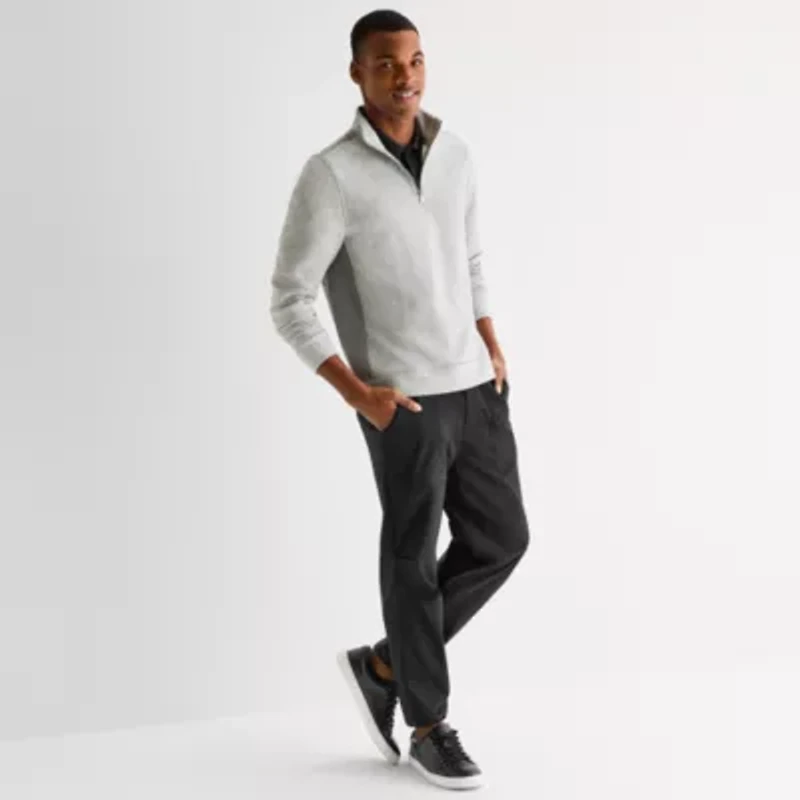 Stylus Mens High Neck Long Sleeve Quarter-Zip Pullover