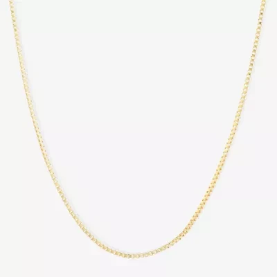Silver Reflections 24K Gold Over Brass 18-24" Box Chain Necklace