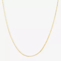 Silver Reflections 24K Gold Over Brass 18-24" Box Chain Necklace