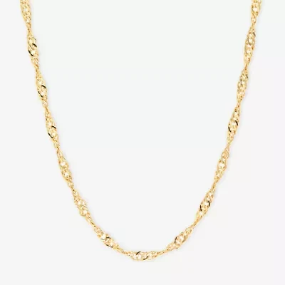 Silver Reflections 24K Gold Over Brass 18-24" Chain Necklace