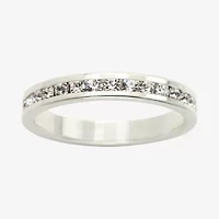Sparkle Allure Womens 3MM Crystal Pure Silver Over Brass Hypoallergenic Band