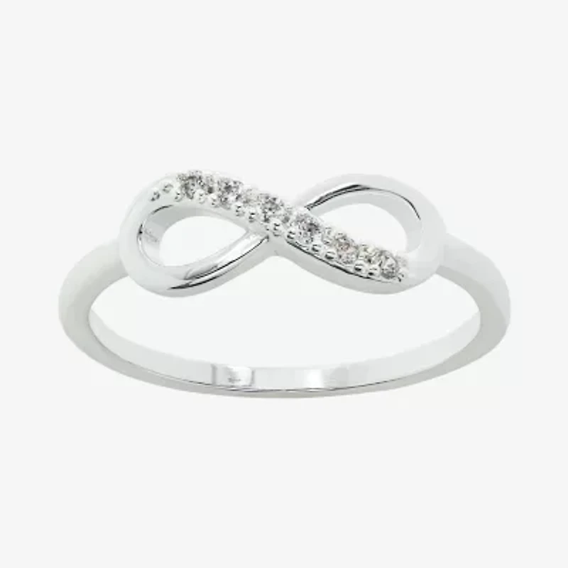 Sparkle Allure Womens 2MM White Cubic Zirconia Pure Silver Over Brass Hypoallergenic Band
