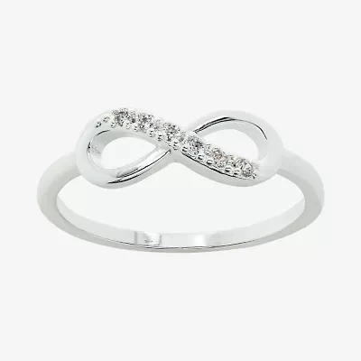Sparkle Allure Womens 2MM White Cubic Zirconia Pure Silver Over Brass Hypoallergenic Band