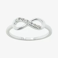 Sparkle Allure Womens 2MM White Cubic Zirconia Pure Silver Over Brass Hypoallergenic Band