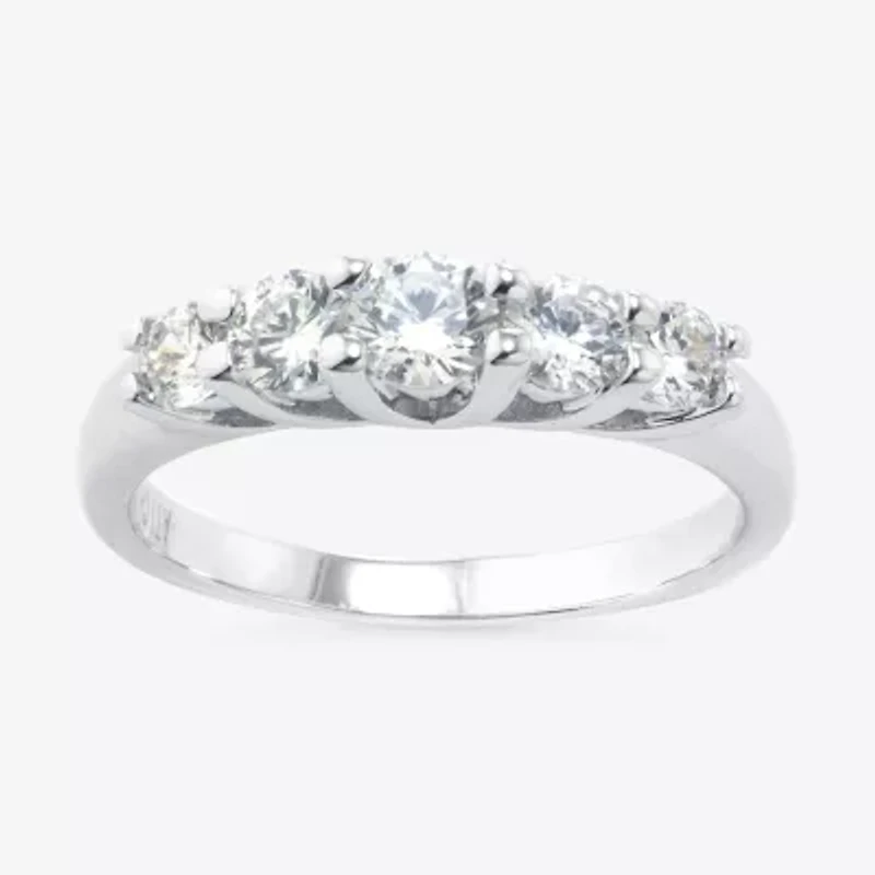 Sparkle Allure Womens 2MM Cubic Zirconia Pure Silver Over Brass Band