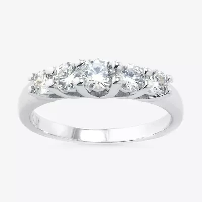 Sparkle Allure Womens 2MM Cubic Zirconia Pure Silver Over Brass Band