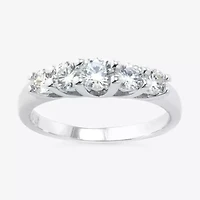 Sparkle Allure Womens 2MM Cubic Zirconia Pure Silver Over Brass Band