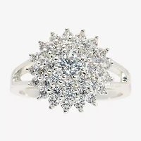 Sparkle Allure Womens White Cubic Zirconia Pure Silver Over Brass Hypoallergenic Cocktail Ring