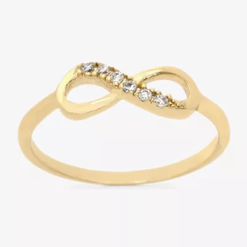 Sparkle Allure Womens 2MM Cubic Zirconia 14K Gold Over Brass Infinity Hypoallergenic Band