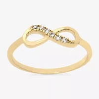 Sparkle Allure Womens 2MM Cubic Zirconia 14K Gold Over Brass Infinity Hypoallergenic Band
