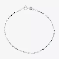 Silver Treasures Made In Italy Twist Womens Sterling Silver Semisolid Chain Bracelet
