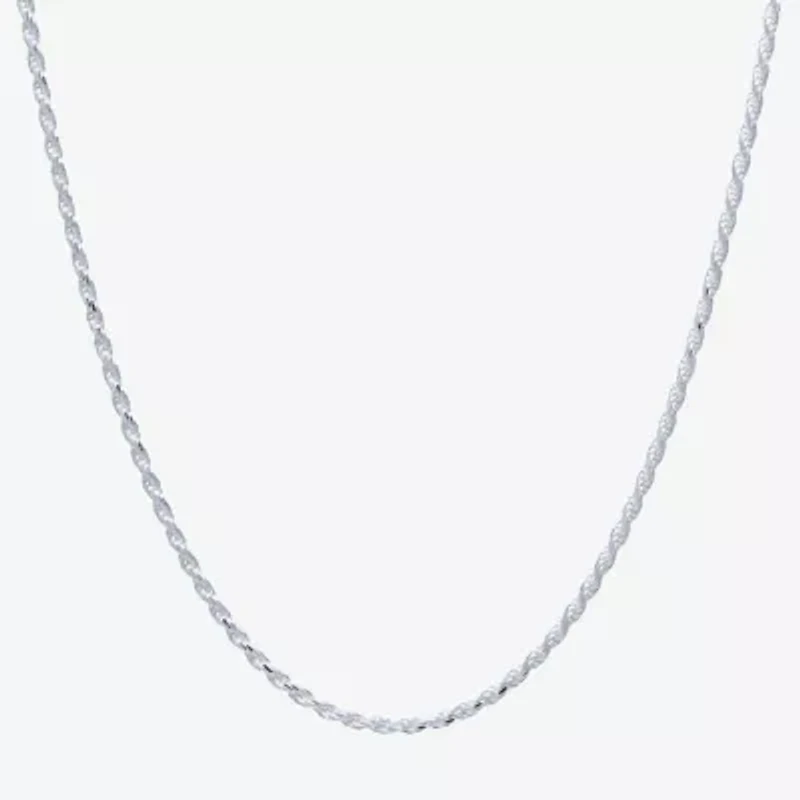 Silver Treasures Made in Italy Sterling Silver 16-24" Rope Chain Necklace