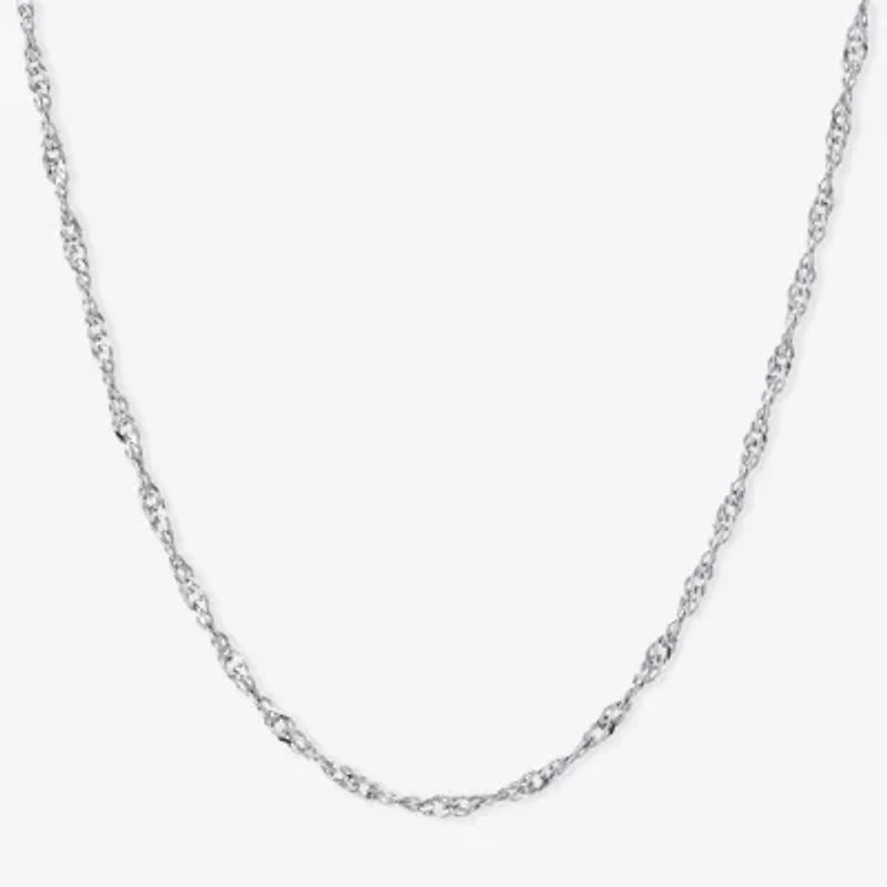 Silver Treasures Made Italy Sterling 16-30" Twist Chain Necklace