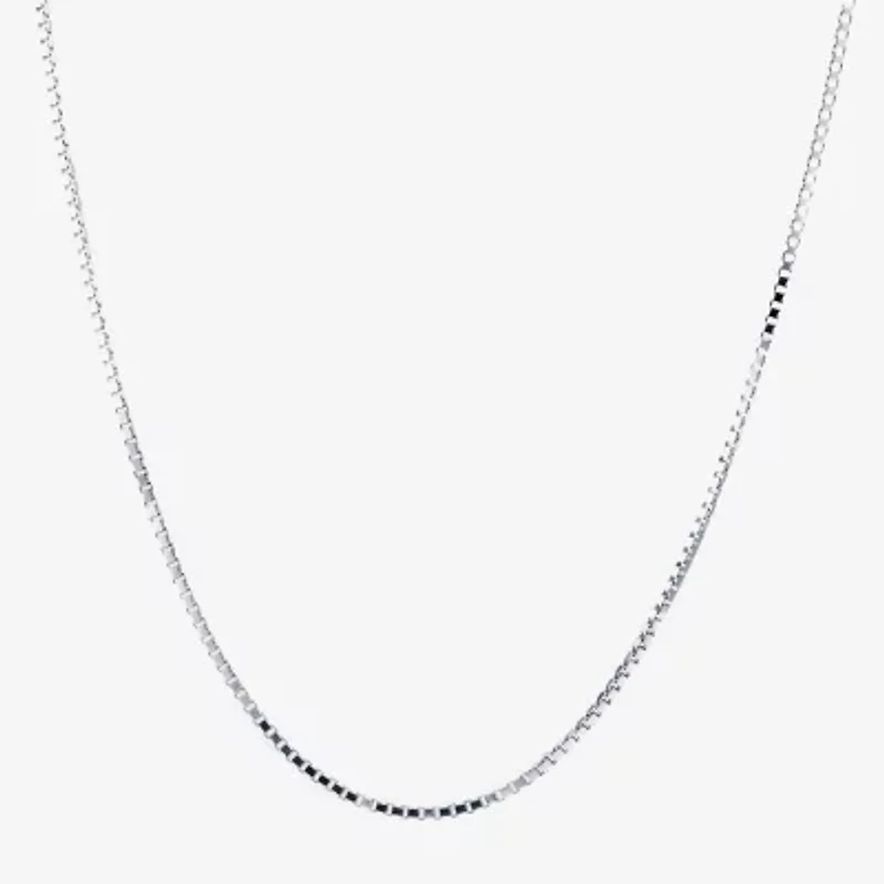 Silver Treasures Made Italy Sterling 16-30" Box Chain Necklace