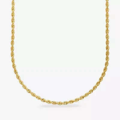 14K Yellow Gold 1.8mm Hollow Rope Chain Necklace
