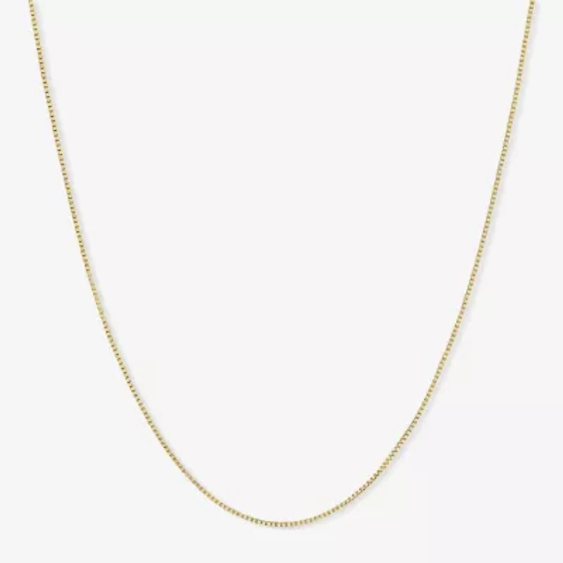 Womens 14K Gold 16 Inch Box Chain Necklace