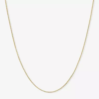 Womens 14K Gold 16 Inch Box Chain Necklace