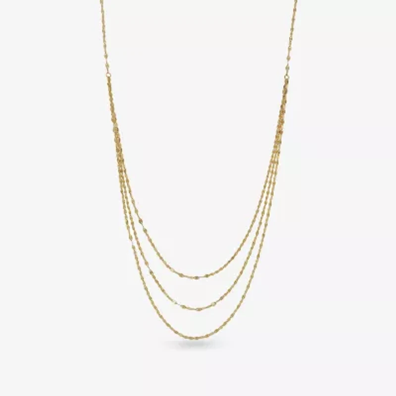 Gold Addiction Womens 14K Gold 17 Inch Link Necklace