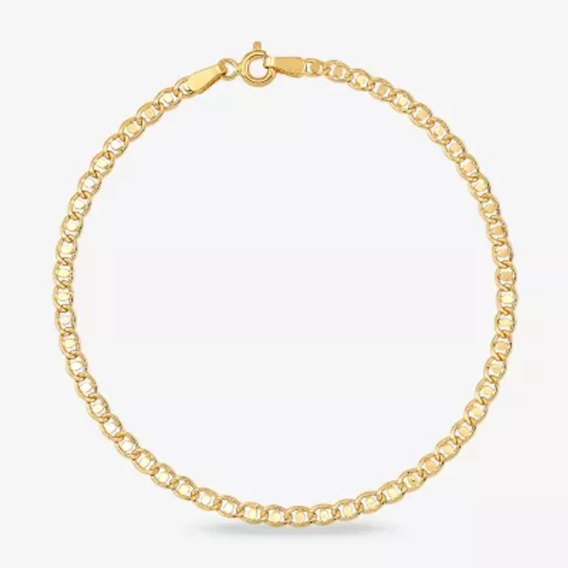 Made in Italy Womens 14K Gold Hollow 7.5 Inch Link Bracelet