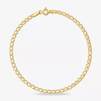 Made in Italy Womens 14K Gold Hollow 7.5 Inch Link Bracelet