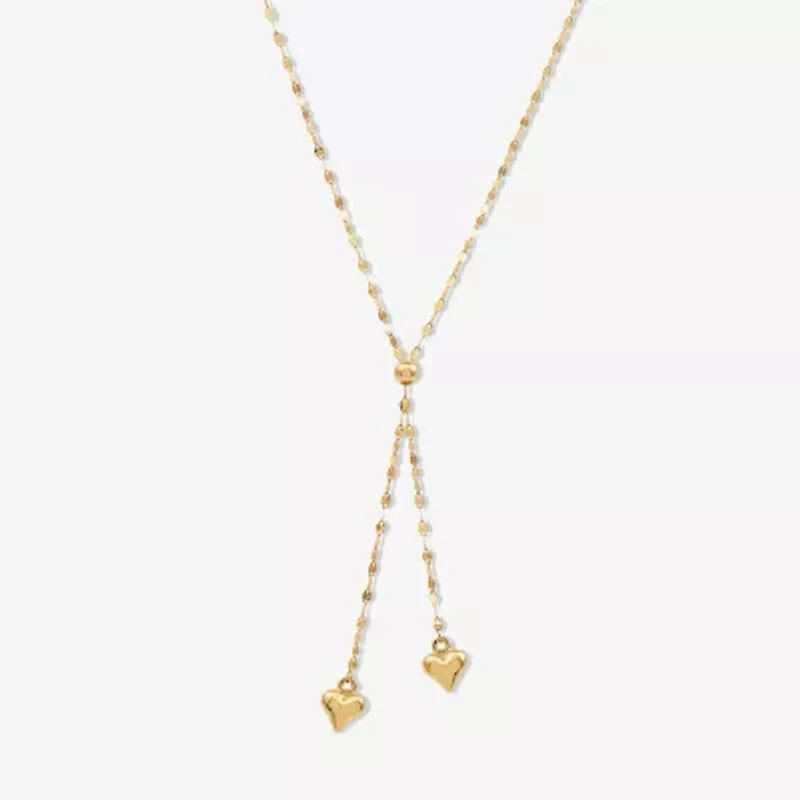 Gold Addiction Lariat Style Womens 14K Gold 18 Inch Y Necklace