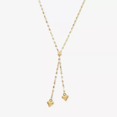 Gold Addiction Lariat Style Womens 14K Gold 18 Inch Y Necklace