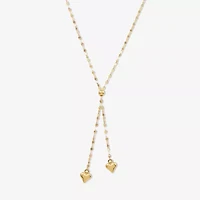 Gold Addiction Lariat Style Womens 14K Gold 18 Inch Y Necklace