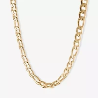 Mens Stainless Steel & Gold-Tone IP 22" 11mm Figaro Chain