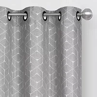 Regal Home Geo Cube Jacquard Grommet Top Light-Filtering Set of 2 Curtain Panel