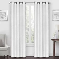 Regal Home Geo Cube Jacquard Grommet Top Light-Filtering Set of 2 Curtain Panel
