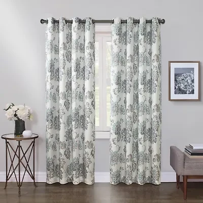 Max Blackout Prescott Print Grommet Top 100% Single Curtain Panel