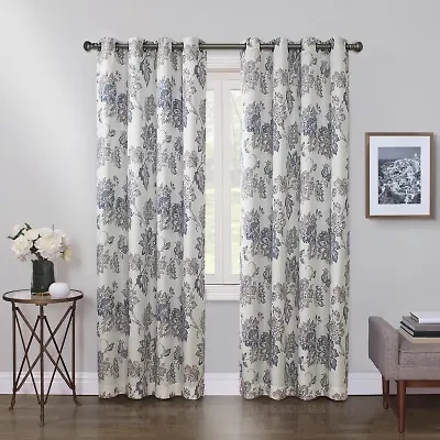 Max Blackout Prescott Print Grommet Top 100% Single Curtain Panel