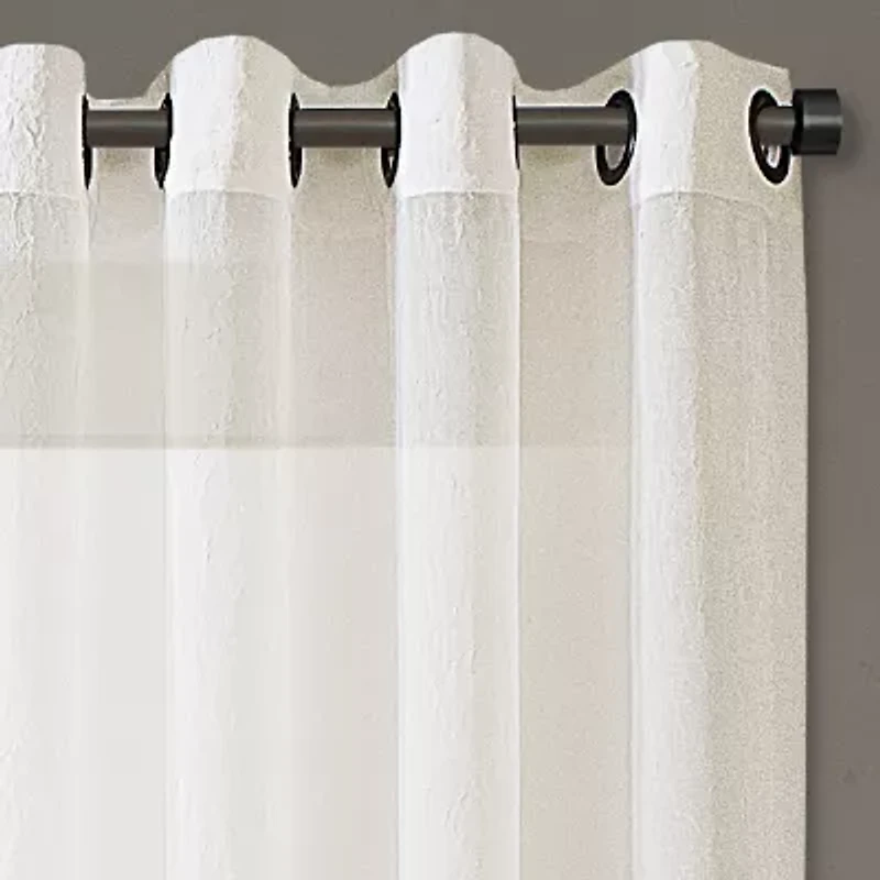 Regal Home Crushed Voile Solid Grommet Top Sheer Single Curtain Panel