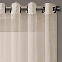 Regal Home Crushed Voile Solid Grommet Top Sheer Single Curtain Panel