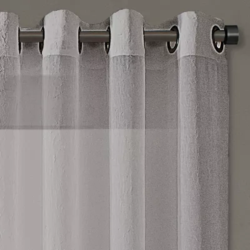 Regal Home Crushed Voile Solid Grommet Top Sheer Single Curtain Panel