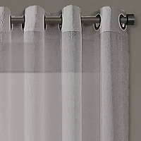 Regal Home Crushed Voile Solid Grommet Top Sheer Single Curtain Panel
