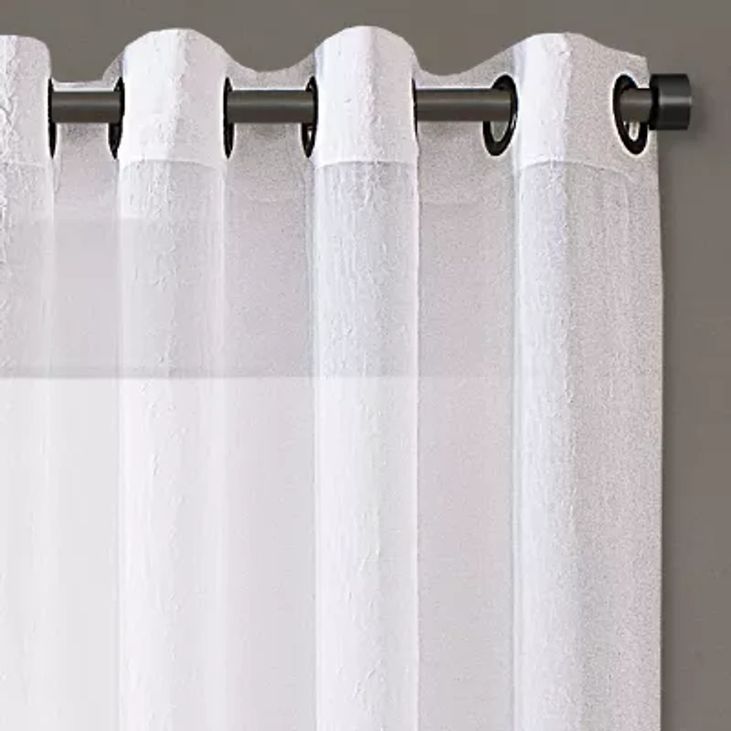Regal Home Crushed Voile Solid Grommet Top Sheer Single Curtain Panel