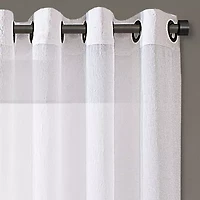 Regal Home Crushed Voile Solid Grommet Top Sheer Single Curtain Panel