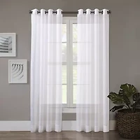 Regal Home Crushed Voile Solid Grommet Top Sheer Single Curtain Panel